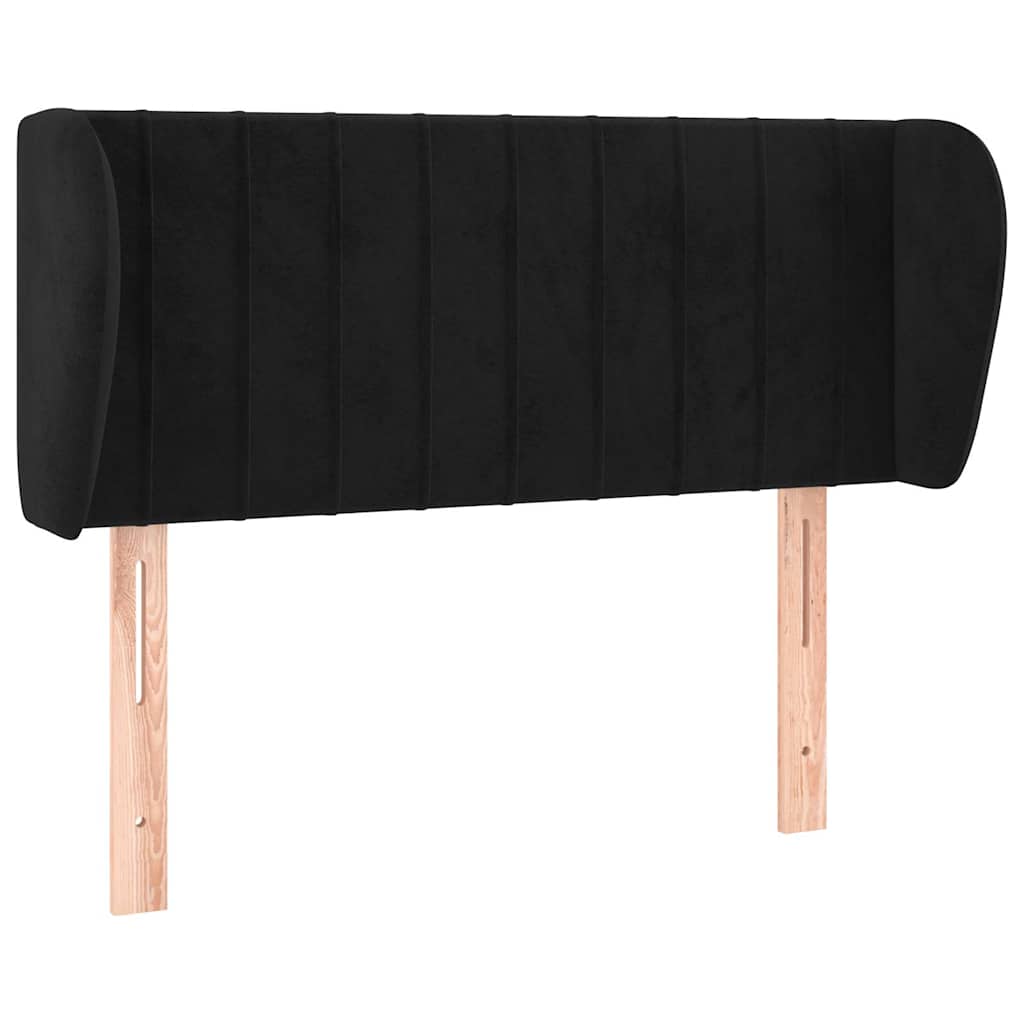 Testiera ad Orecchio Nera 93x23x78/88 cm in Velluto | homemem39