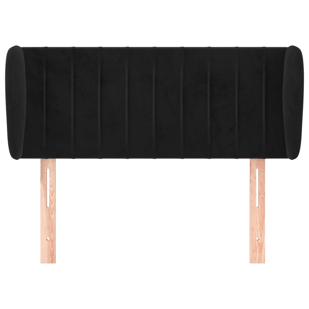 Testiera ad Orecchio Nera 103x23x78/88 cm in Velluto - homemem39