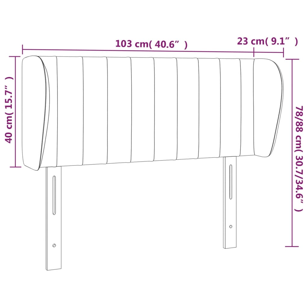 Testiera ad Orecchio Rosa 103x23x78/88 cm in Velluto | homemem39