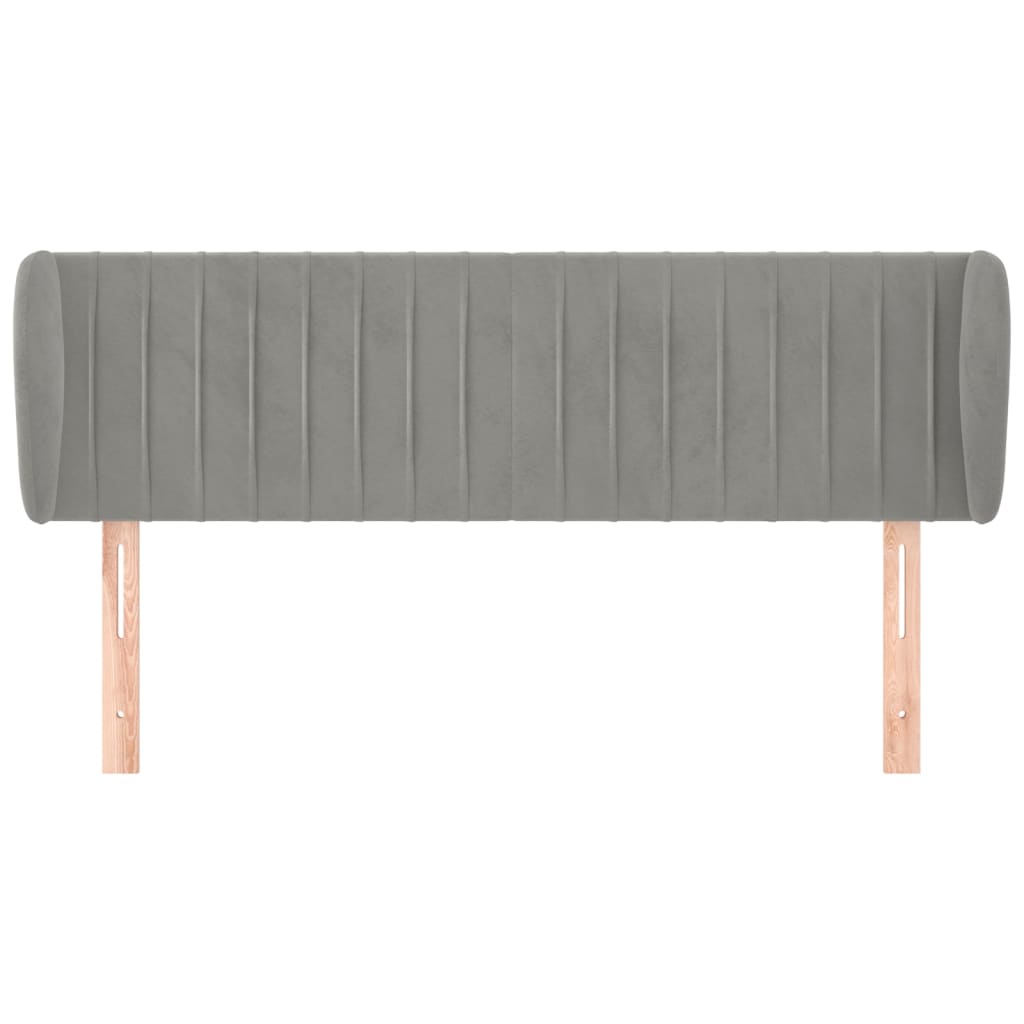 Testiera ad Orecchio Grigio Chiaro 147x23x78/88 cm in Velluto - homemem39