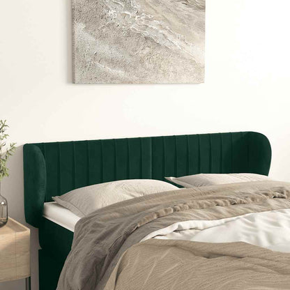 Testiera ad Orecchio Verde Scuro 147x23x78/88 cm in Velluto