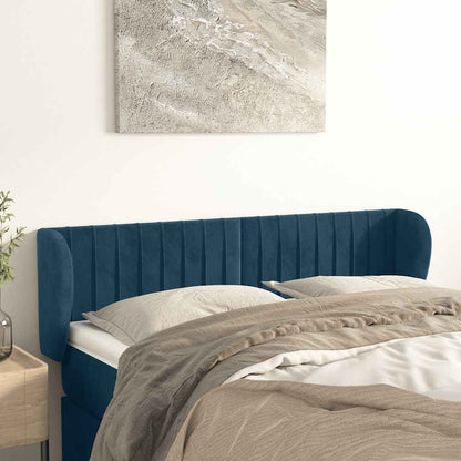 Testiera ad Orecchio Blu Scuro 147x23x78/88 cm in Velluto | homemem39