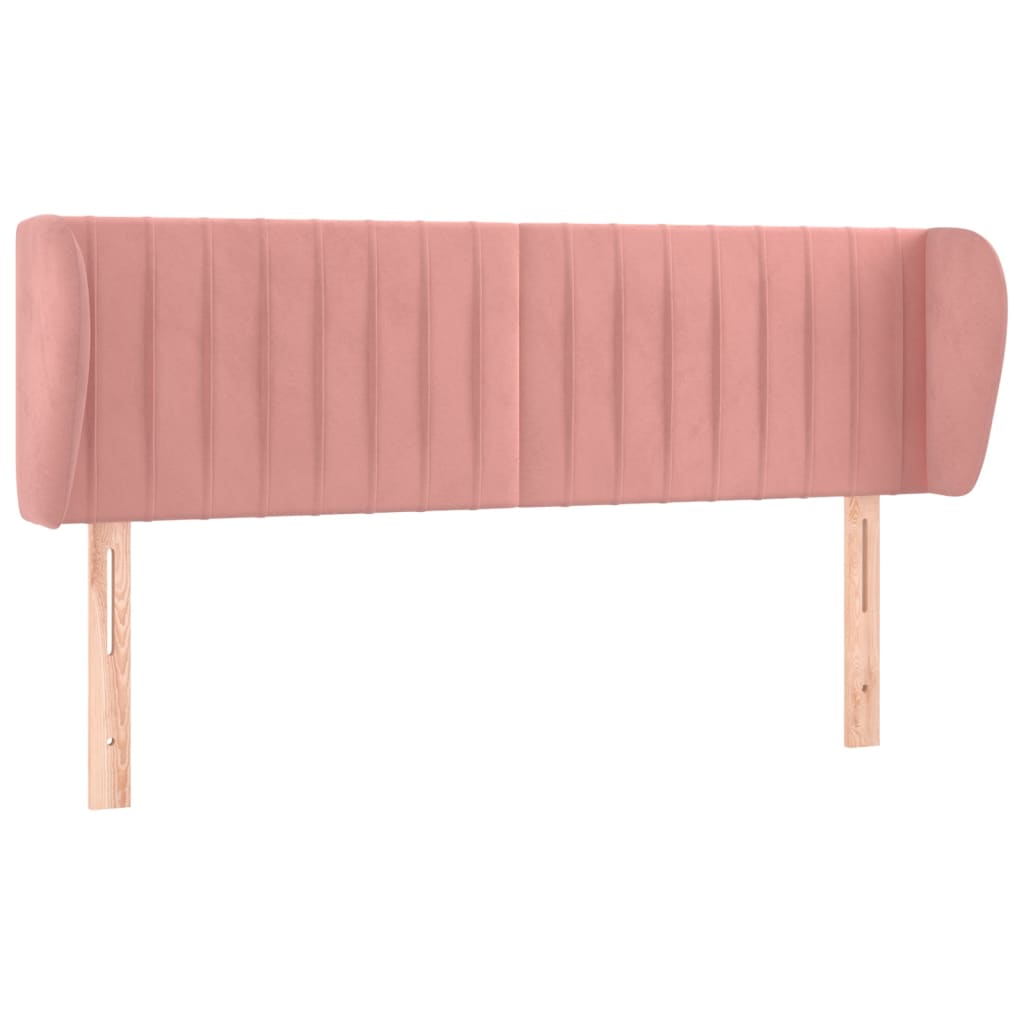 Testiera ad Orecchio Rosa 147x23x78/88 cm in Velluto