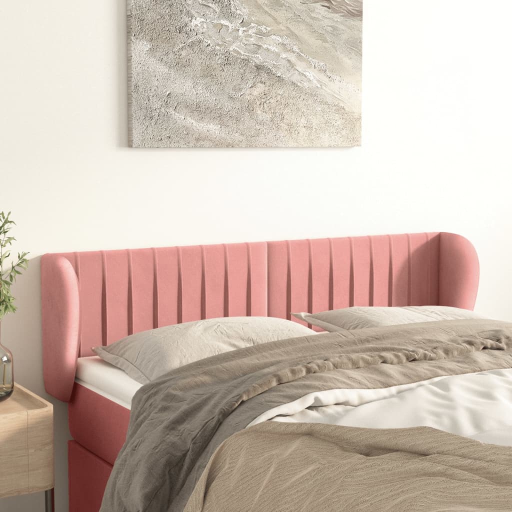 Testiera ad Orecchio Rosa 147x23x78/88 cm in Velluto | homemem39