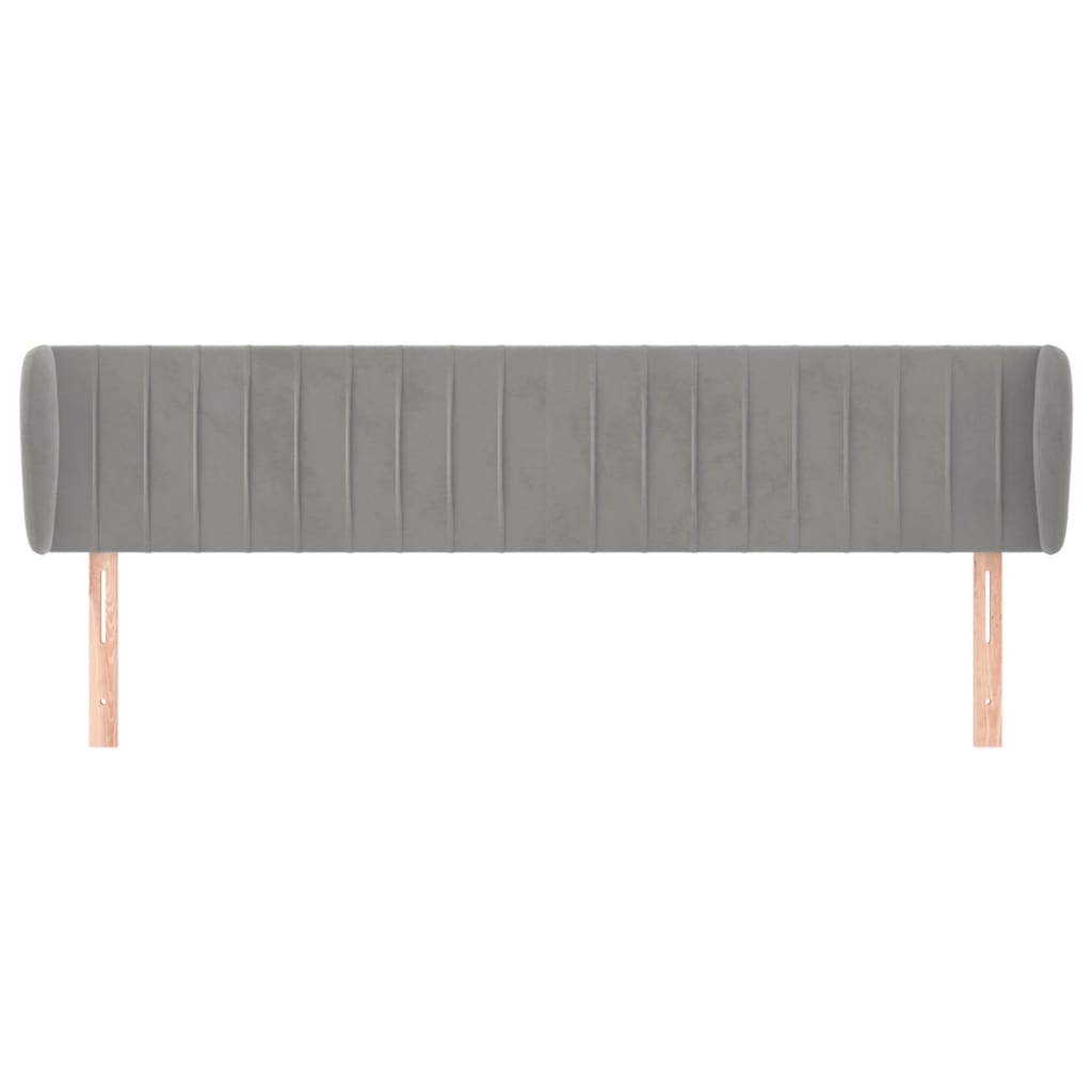 Testiera ad Orecchio Grigio Chiaro 163x23x78/88 cm in Velluto