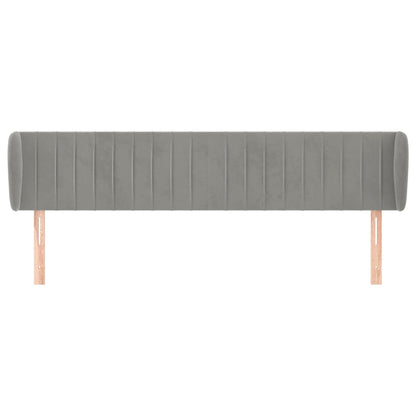 Testiera ad Orecchio Grigio Chiaro 163x23x78/88 cm in Velluto