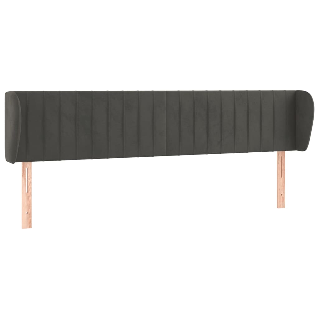 Testiera ad Orecchio Grigio Scuro 163x23x78/88 cm in Velluto | homemem39