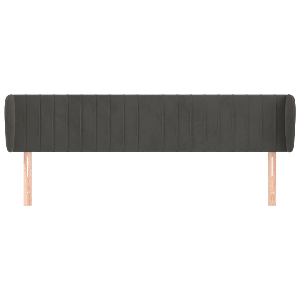 Testiera ad Orecchio Grigio Scuro 163x23x78/88 cm in Velluto | homemem39