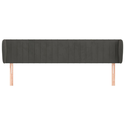 Testiera ad Orecchio Grigio Scuro 163x23x78/88 cm in Velluto | homemem39