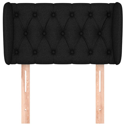 Testiera ad Orecchio Nera 83 x 23 x 78/88 cm in Tessuto - homemem39