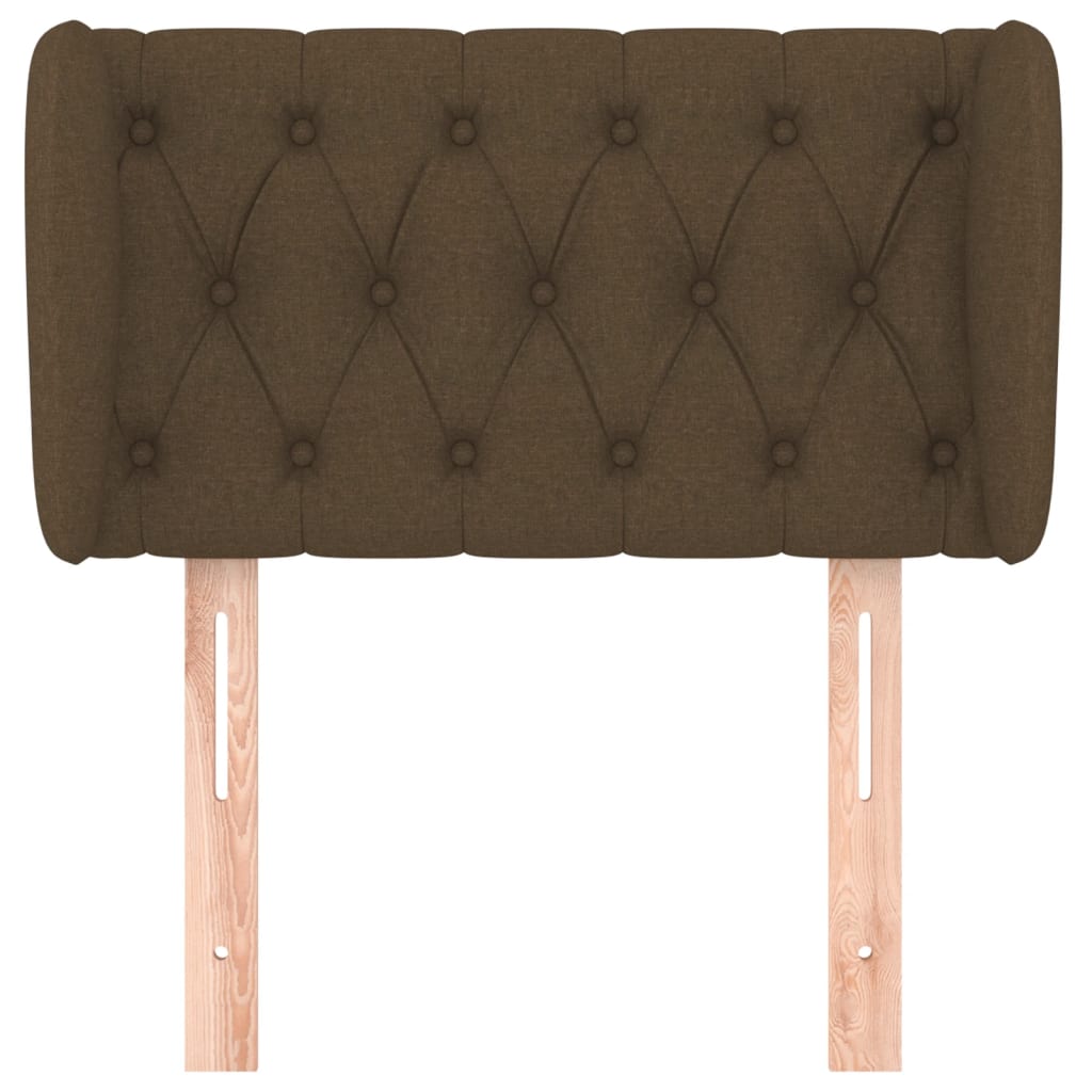 Testiera ad Orecchio Marrone Scuro 83x23x78/88 cm in Tessuto - homemem39