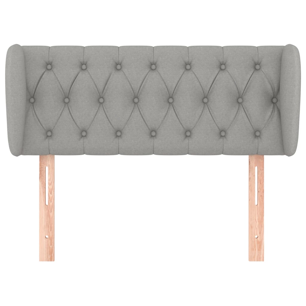 Testiera ad Orecchio Grigio Chiaro 93x23x78/88 cm in Tessuto - homemem39