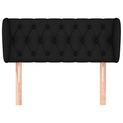 Testiera ad Orecchio Nera 93x23x78/88 cm in Tessuto - homemem39