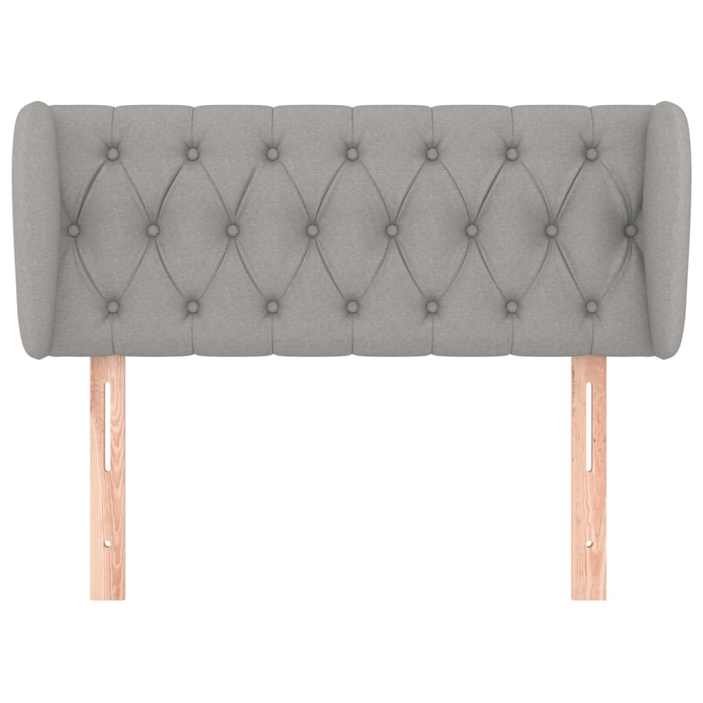 Testiera ad Orecchio Grigio Chiaro 103x23x78/88 cm in Tessuto - homemem39