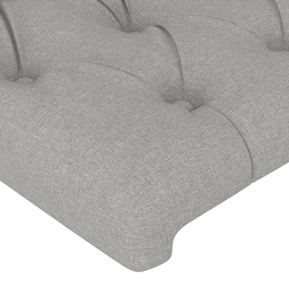 Testiera ad Orecchio Grigio Chiaro 103x23x78/88 cm in Tessuto | homemem39