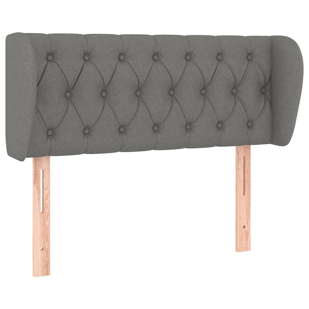 Testiera ad Orecchio Grigio Scuro 103x23x78/88 cm in Tessuto | homemem39