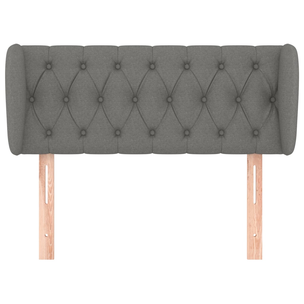 Testiera ad Orecchio Grigio Scuro 103x23x78/88 cm in Tessuto | homemem39