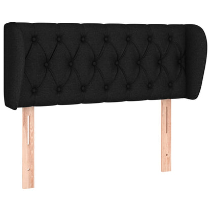 Testiera ad Orecchio Nera 103x23x78/88 cm in Tessuto | homemem39