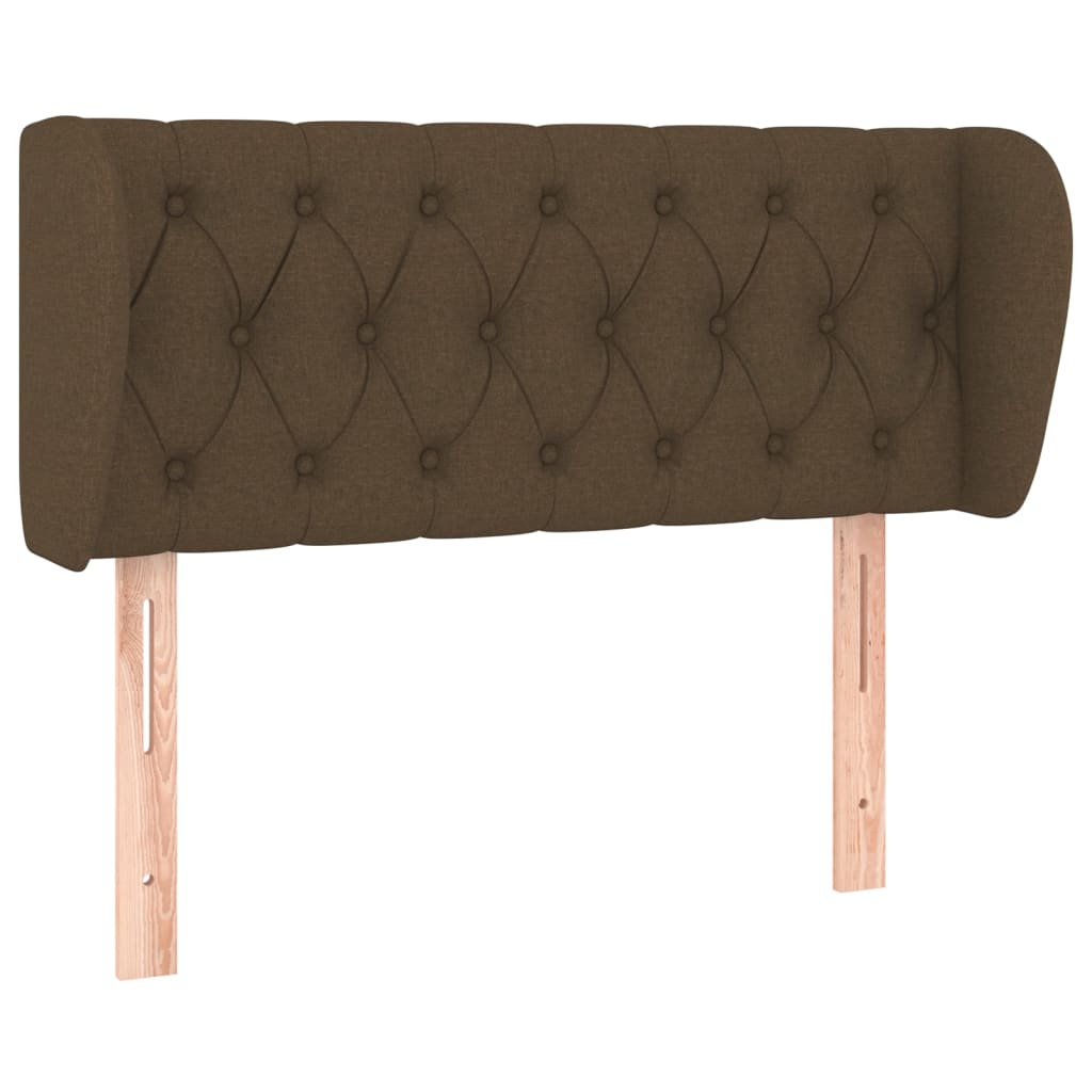 Testiera ad Orecchio Marrone Scuro 103x23x78/88 cm in Tessuto | homemem39