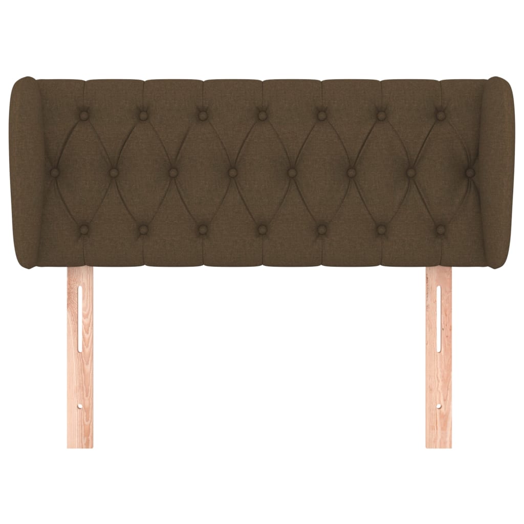 Testiera ad Orecchio Marrone Scuro 103x23x78/88 cm in Tessuto | homemem39