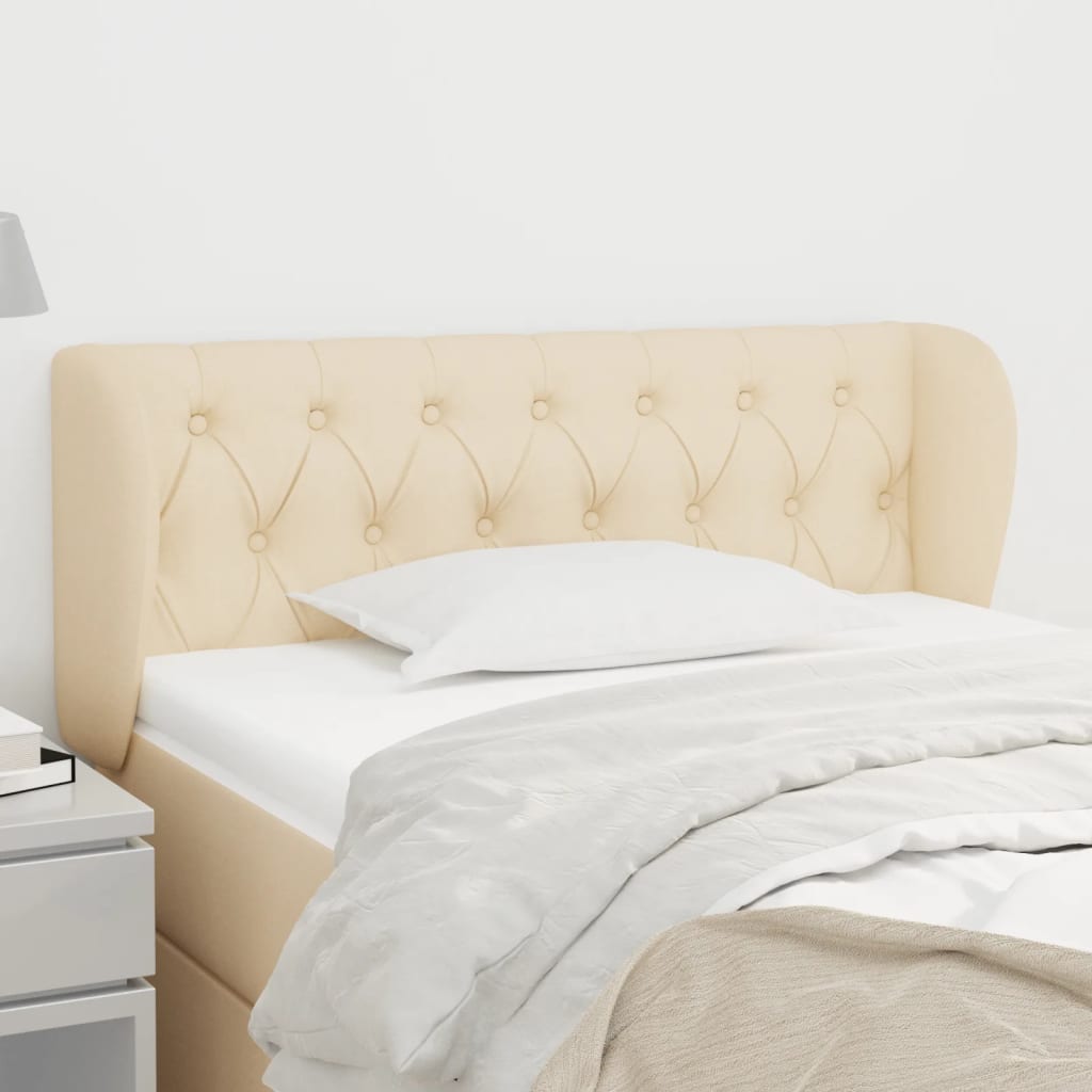 Testiera ad Orecchio Crema 103x23x78/88 cm in Tessuto | homemem39