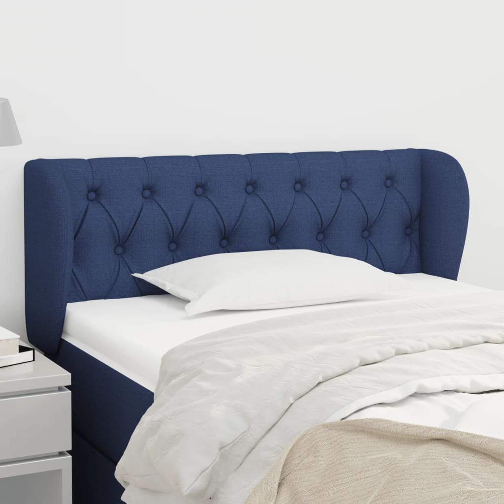 Testiera ad Orecchio Blu 103x23x78/88cm in Tessuto | homemem39