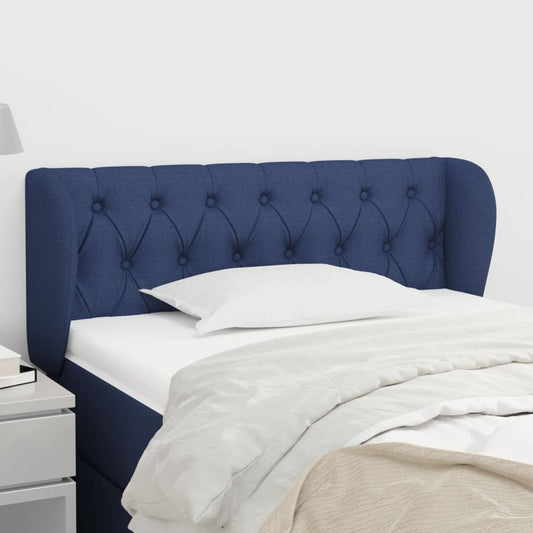 Testiera ad Orecchio Blu 103x23x78/88cm in Tessuto | homemem39