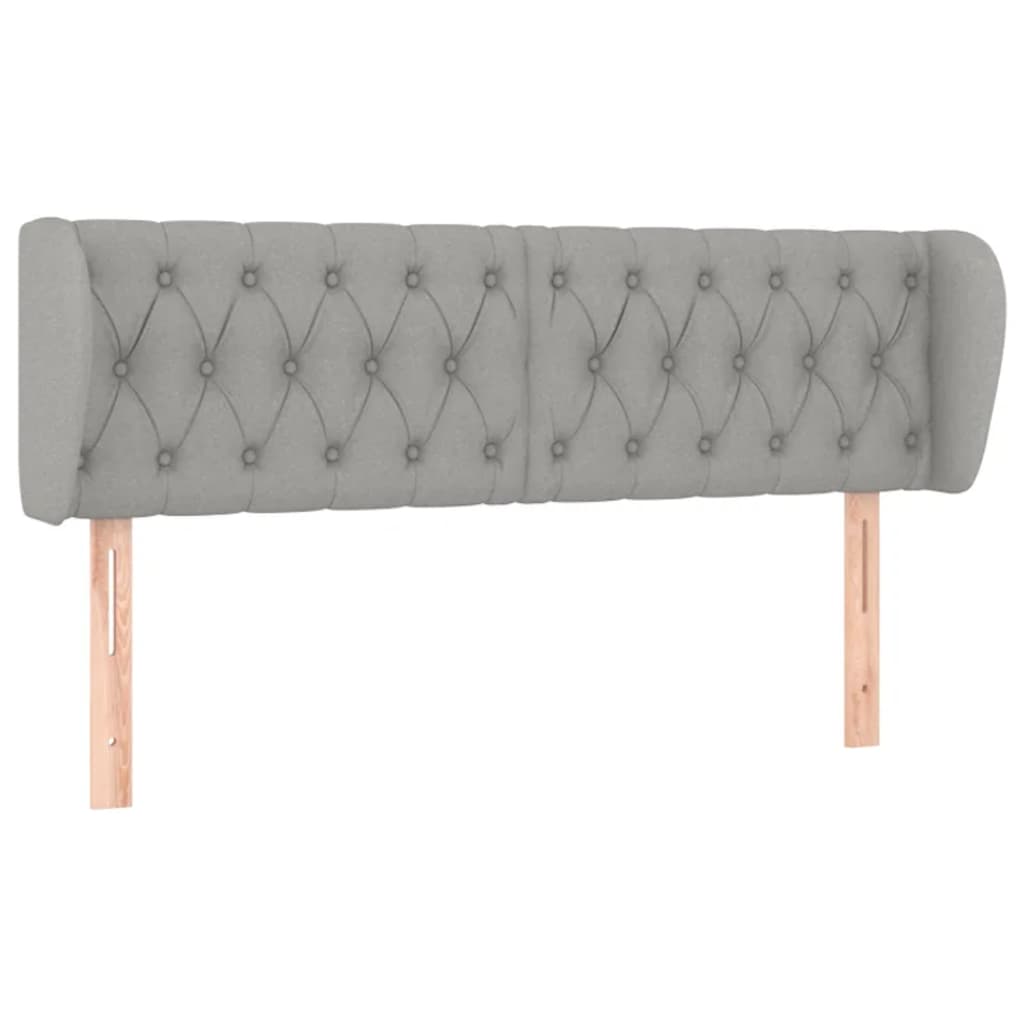 Testiera ad Orecchio Grigio Chiaro 147x23x78/88 cm in Tessuto | homemem39