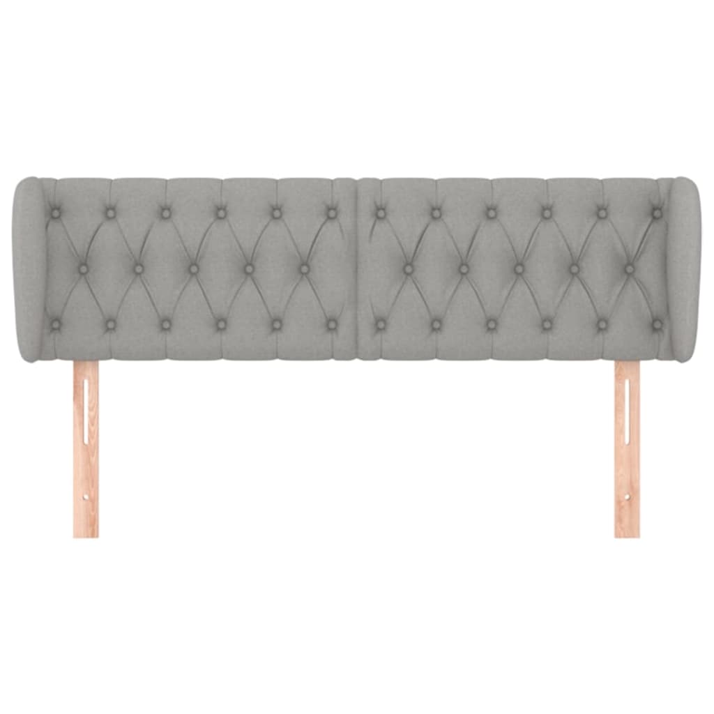Testiera ad Orecchio Grigio Chiaro 147x23x78/88 cm in Tessuto | homemem39