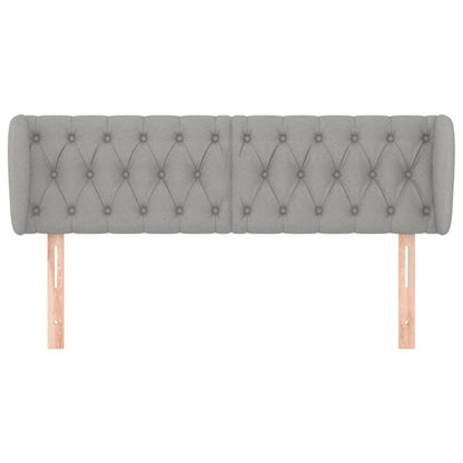 Testiera ad Orecchio Grigio Chiaro 147x23x78/88 cm in Tessuto | homemem39