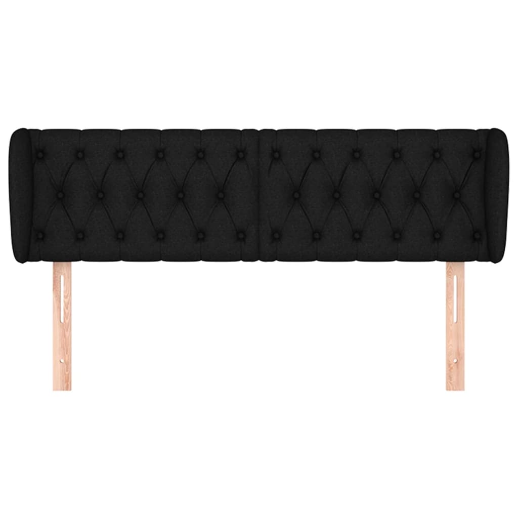 Testiera ad Orecchio Nera 147x23x78/88 cm in Tessuto