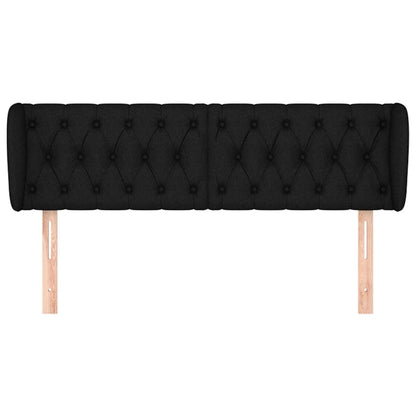 Testiera ad Orecchio Nera 147x23x78/88 cm in Tessuto