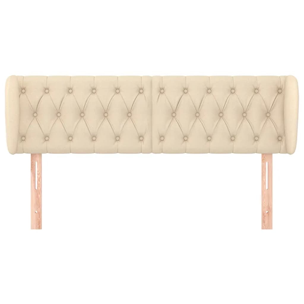 Testiera ad Orecchio Crema 163x23x78/88 cm in Tessuto - homemem39