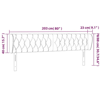 Testiera ad Orecchio Tortora 203x23x78/88 cm in Tessuto | homemem39
