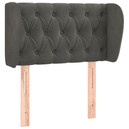 Testiera ad Orecchio Grigio Scuro 83x23x78/88 cm in Velluto | homemem39
