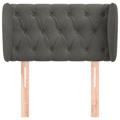 Testiera ad Orecchio Grigio Scuro 83x23x78/88 cm in Velluto | homemem39