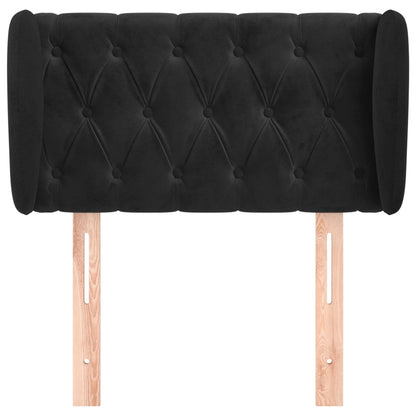 Testiera ad Orecchio Nera 83 x 23 x 78/88 cm in Velluto | homemem39