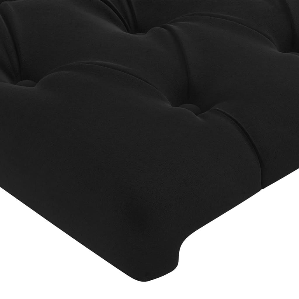 Testiera ad Orecchio Nera 83 x 23 x 78/88 cm in Velluto | homemem39