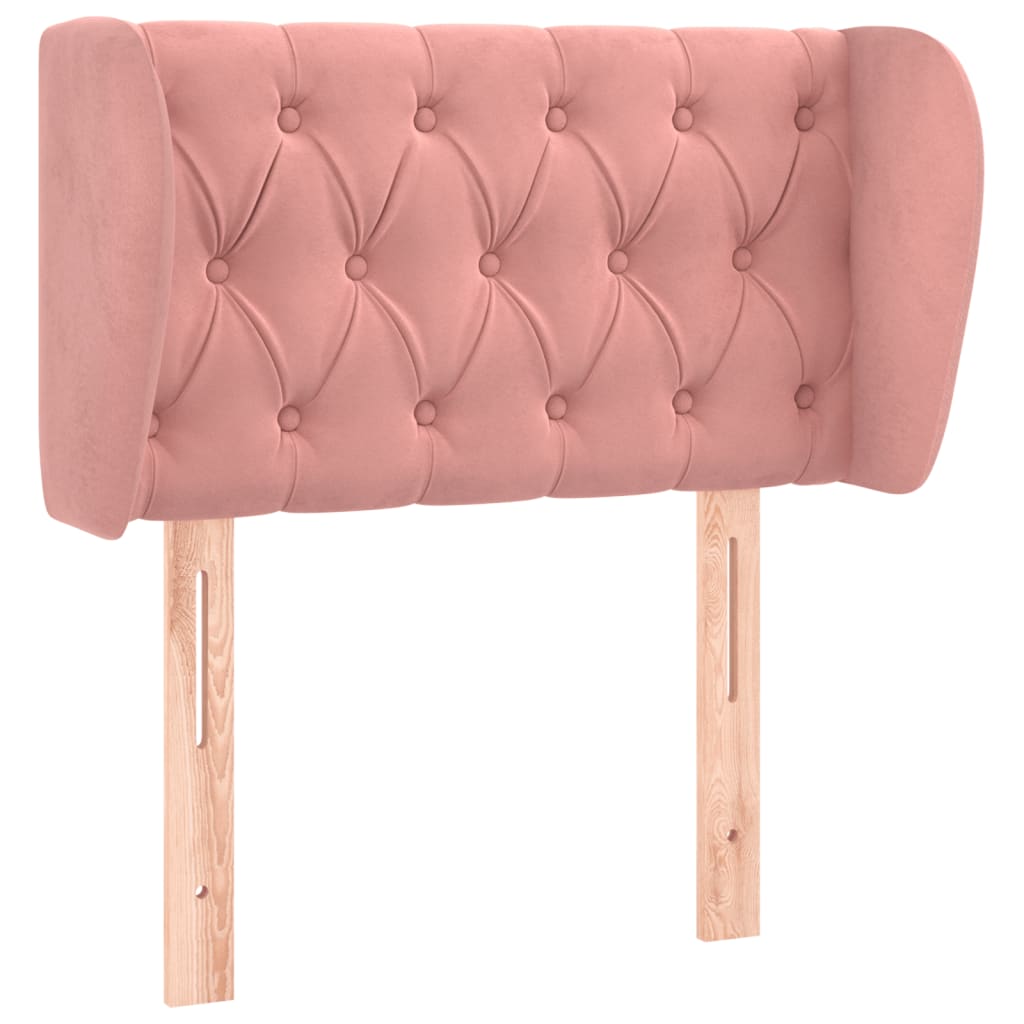 Testiera ad Orecchio Rosa 83x23x78/88 cm in Velluto | homemem39