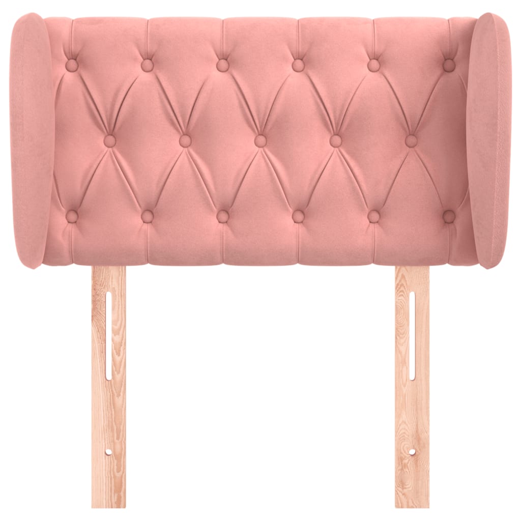 Testiera ad Orecchio Rosa 83x23x78/88 cm in Velluto | homemem39