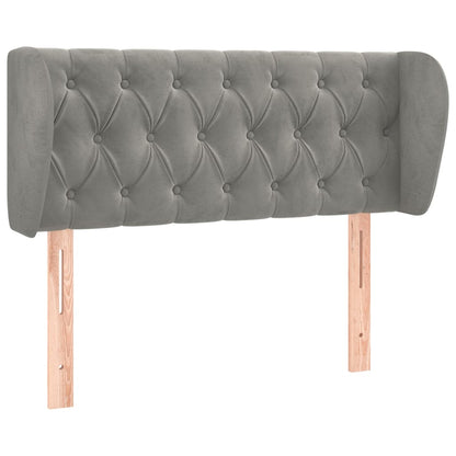 Testiera ad Orecchio Grigio Chiaro 93x23x78/88 cm in Velluto | homemem39