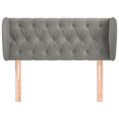Testiera ad Orecchio Grigio Chiaro 93x23x78/88 cm in Velluto | homemem39