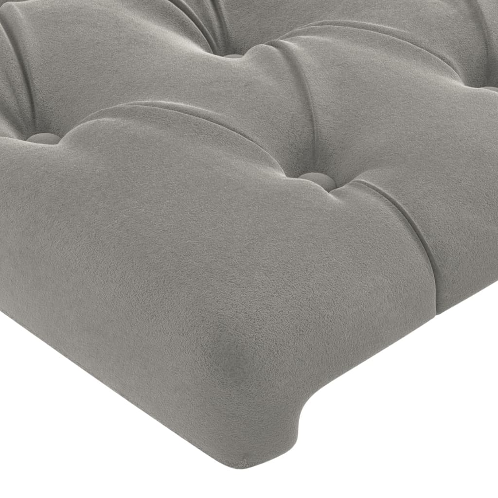 Testiera ad Orecchio Grigio Chiaro 93x23x78/88 cm in Velluto | homemem39