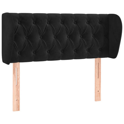 Testiera ad Orecchio Nera 93x23x78/88 cm in Velluto | homemem39