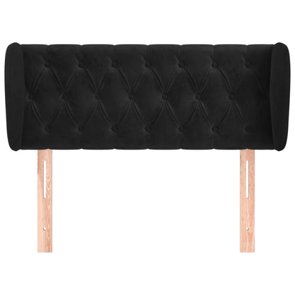 Testiera ad Orecchio Nera 93x23x78/88 cm in Velluto | homemem39