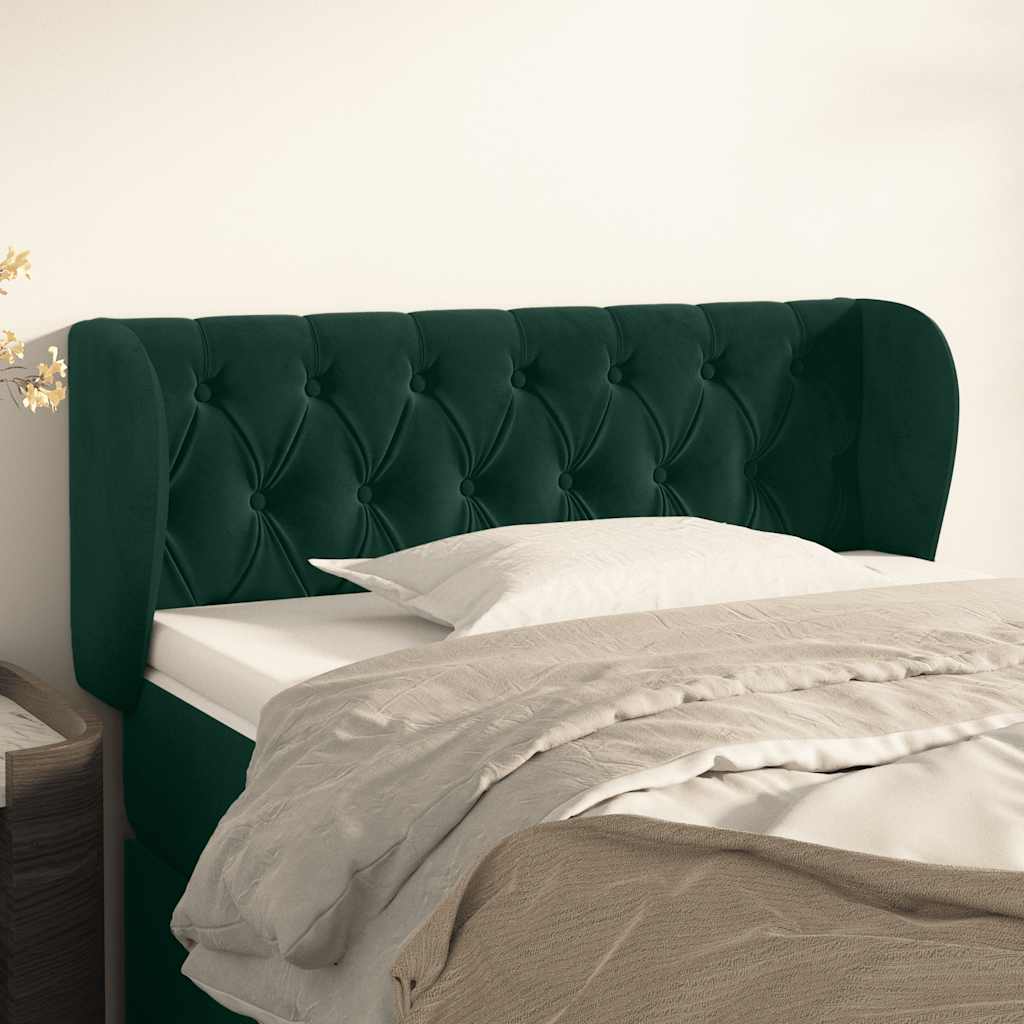 Testiera ad Orecchio Verde Scuro 93x23x78/88 cm in Velluto