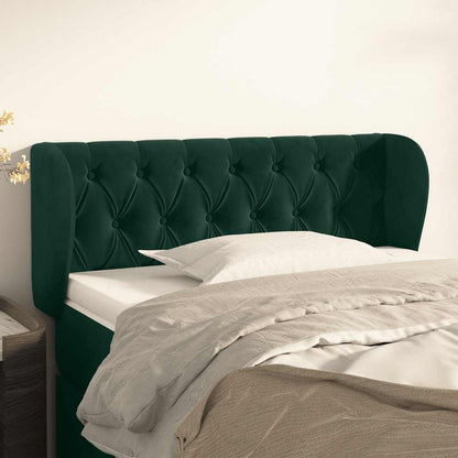Testiera ad Orecchio Verde Scuro 93x23x78/88 cm in Velluto