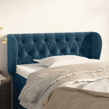 Testiera ad Orecchio Blu Scuro 93x23x78/88 cm in Velluto | homemem39