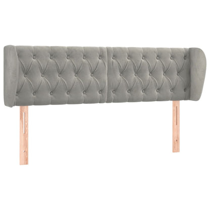 Testiera ad Orecchio Grigio Chiaro 147x23x78/88 cm in Velluto - homemem39