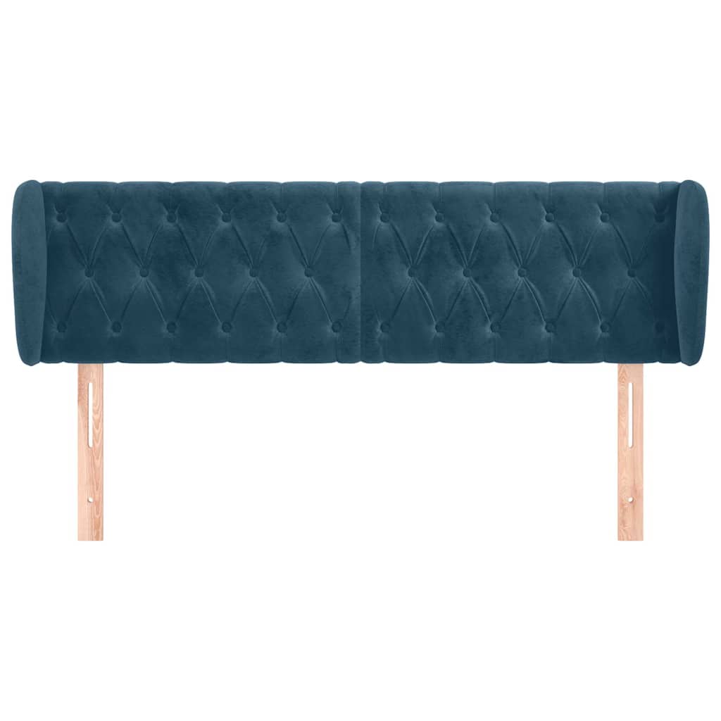 Testiera ad Orecchio Blu Scuro 147x23x78/88 cm in Velluto | homemem39
